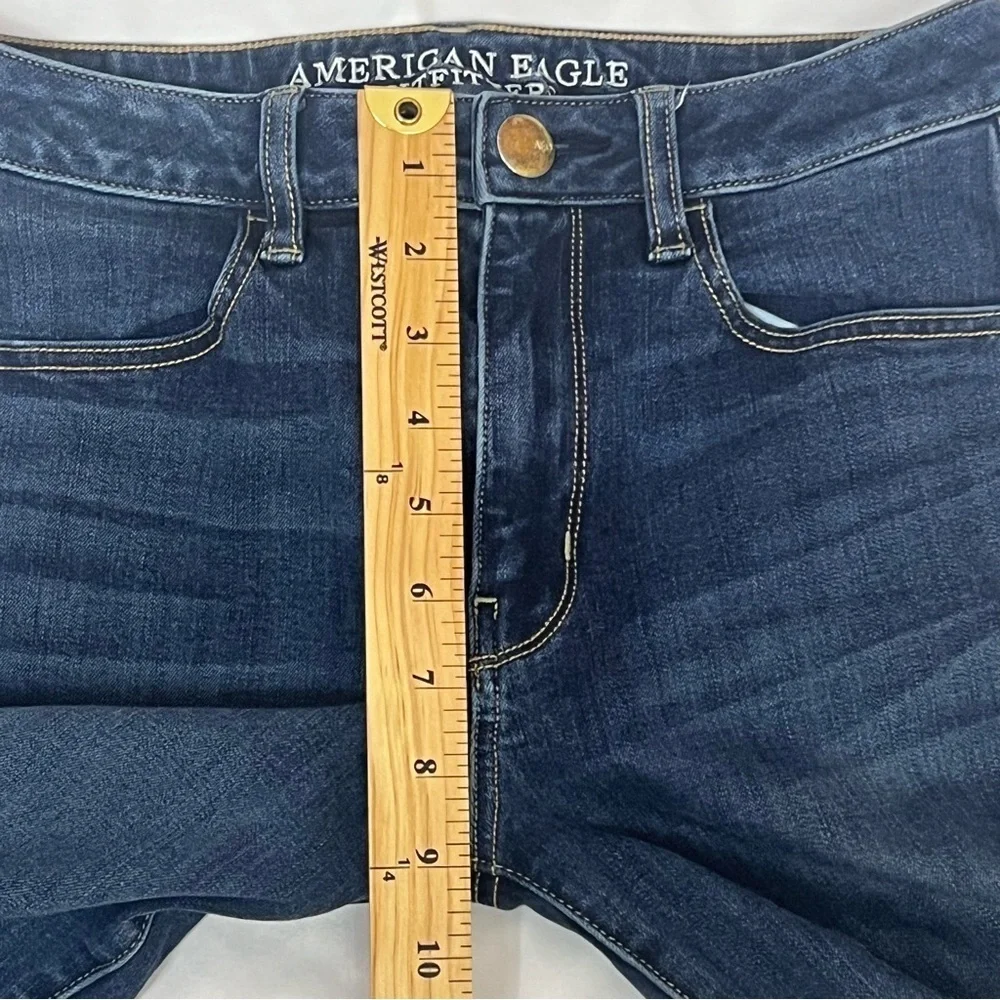 American Eagle Jeans Womens Size 6 360 Super Stretch High Rise Jegging Blue - Picture 11 of 12